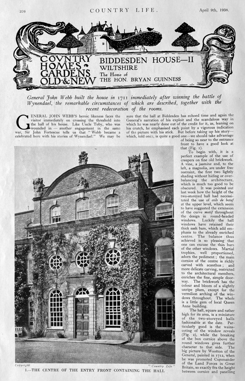 Biddesden House- II.  Wiltshire, the Home of The Hon. Bryan Guinness.