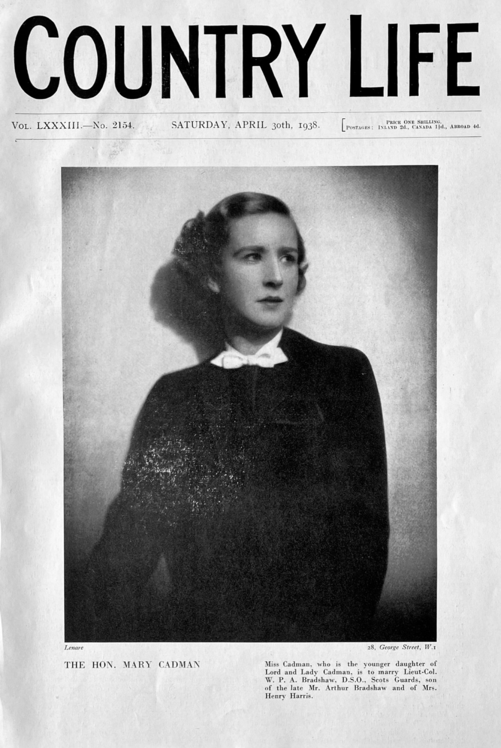 Country Life,  April 30th, 1938.