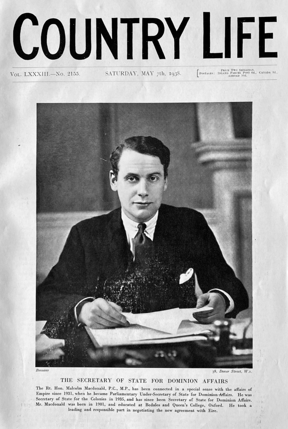 Country Life,  May 7th, 1938.