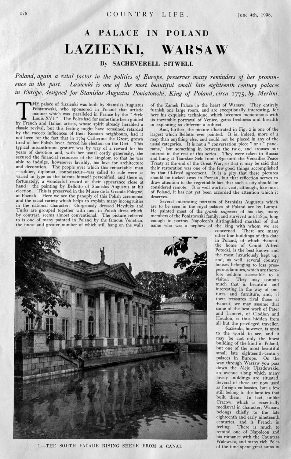 A Palace in Poland  :  Lazienki,  Warsaw,  by Sacheverell Sitwell.