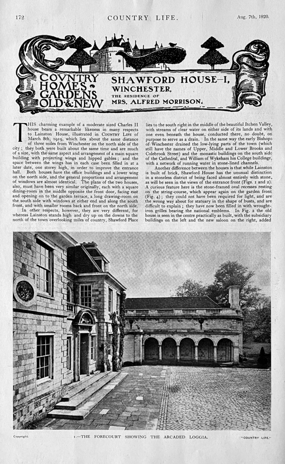Shawford House-  I,  Winchester, the Residence of Mrs. Alfred Morrison.  19