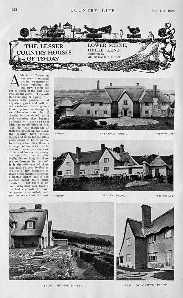 Lower Scene, Hythe. Kent.  Designed by Mr. Oswald P. Milne.  1920.