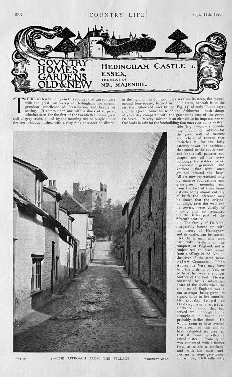 Hedingham Castle- I.  Essex, the Seat of Mr. Majendie.  1920.