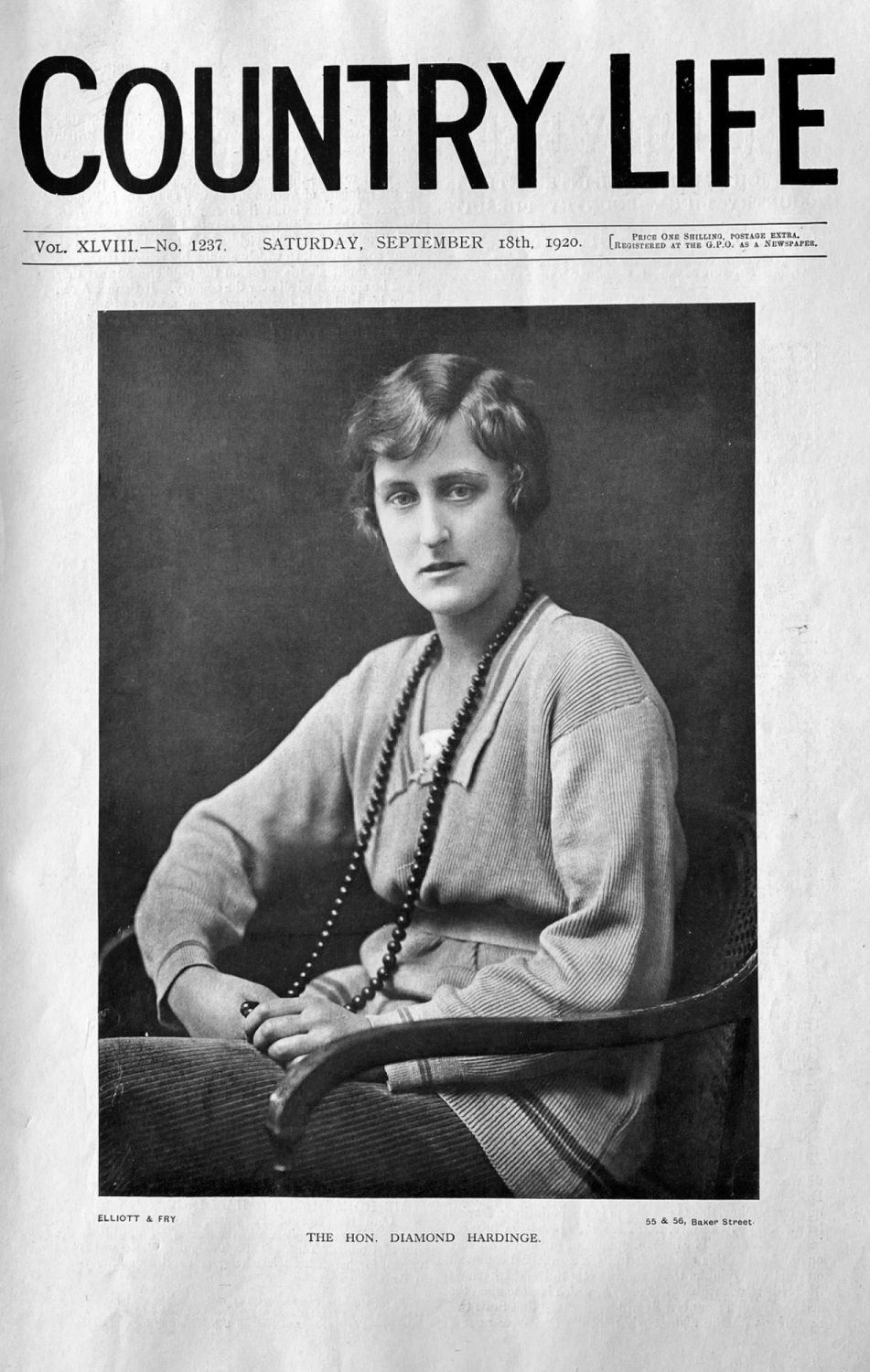 The Hon. Diamond Hardinge.  1920.