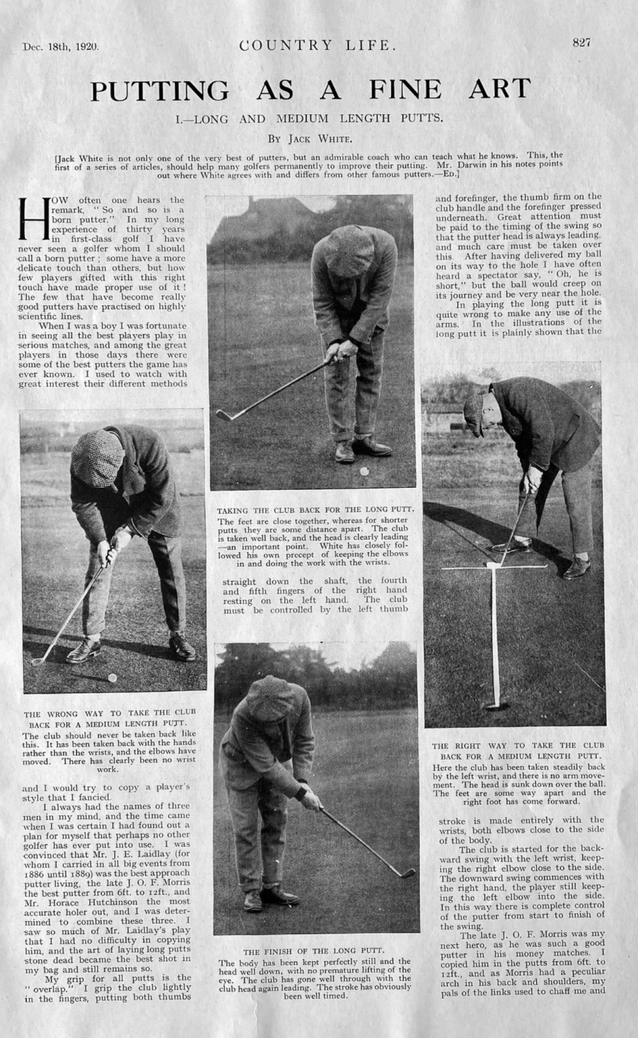 Putting as a Fine Art. 1920.