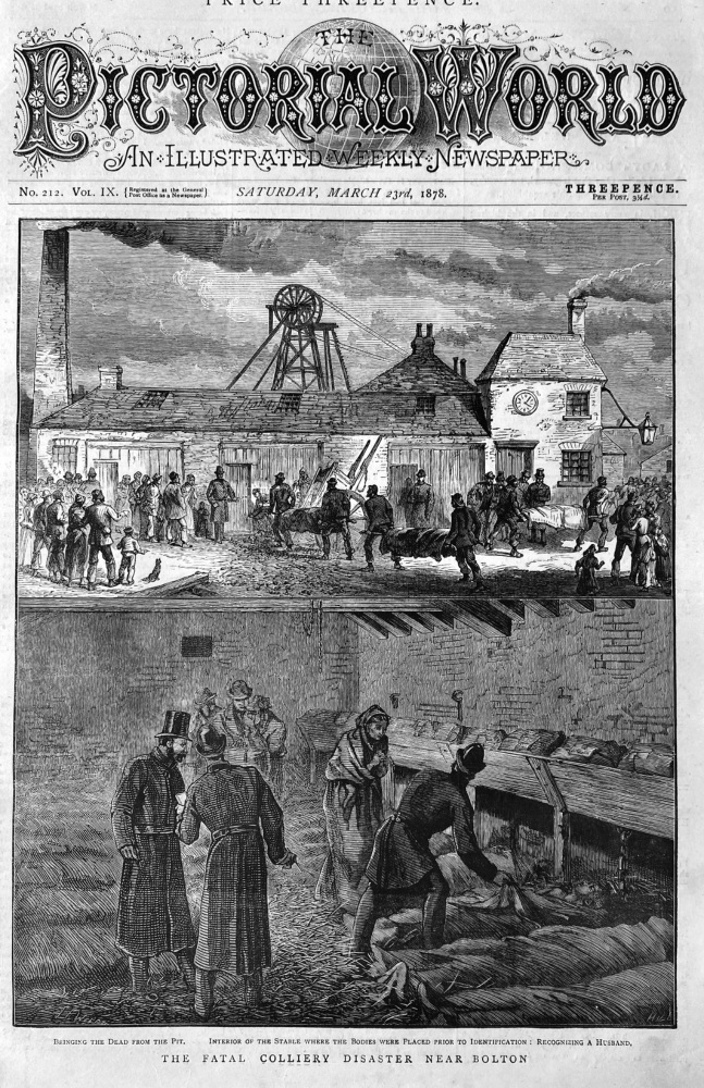 The Fatal Colliery Disaster near Bolton.  1878.