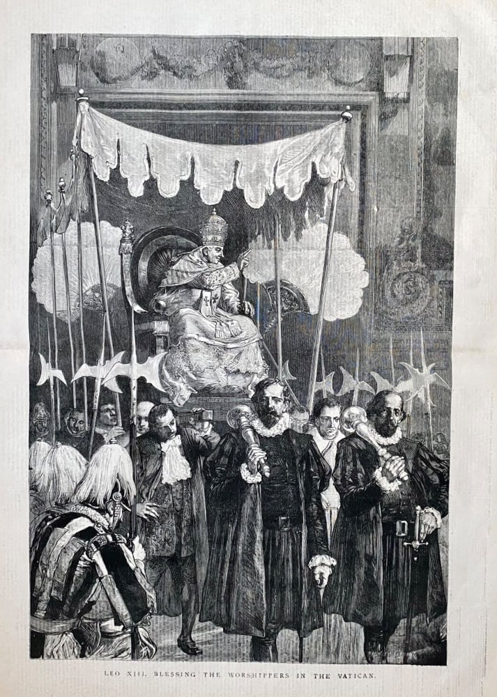 Leo  XIII.  Blessing  the Worshippers in the Vatican.  1878.