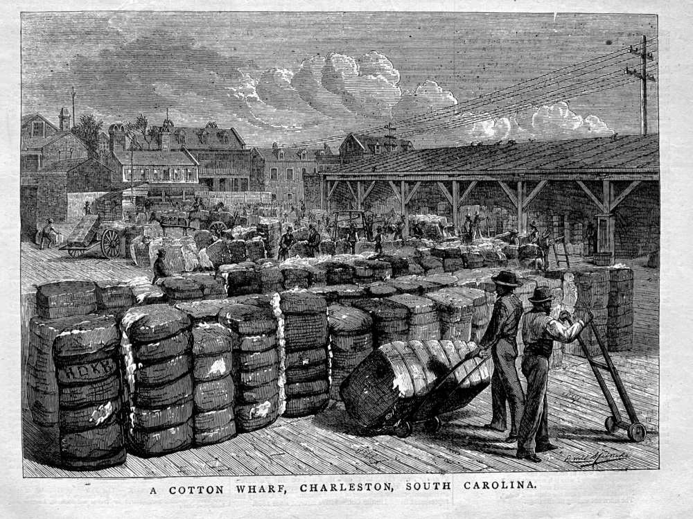 A Cotton Wharf, Charleston, South Carolina.  1878.