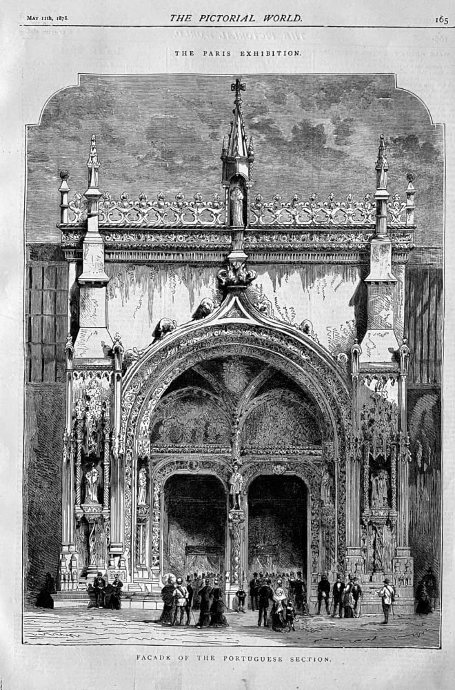 The Paris Exhibition :  Facade of the Portuguese Section.  1878.