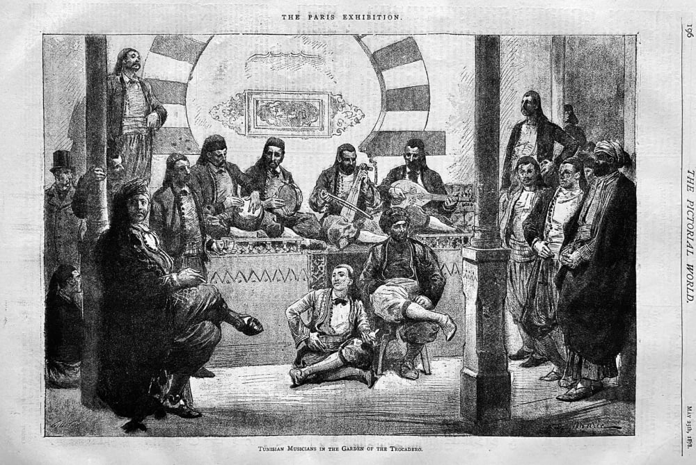 Tunisian Musicians in the Garden of the Trocadero.  1878.