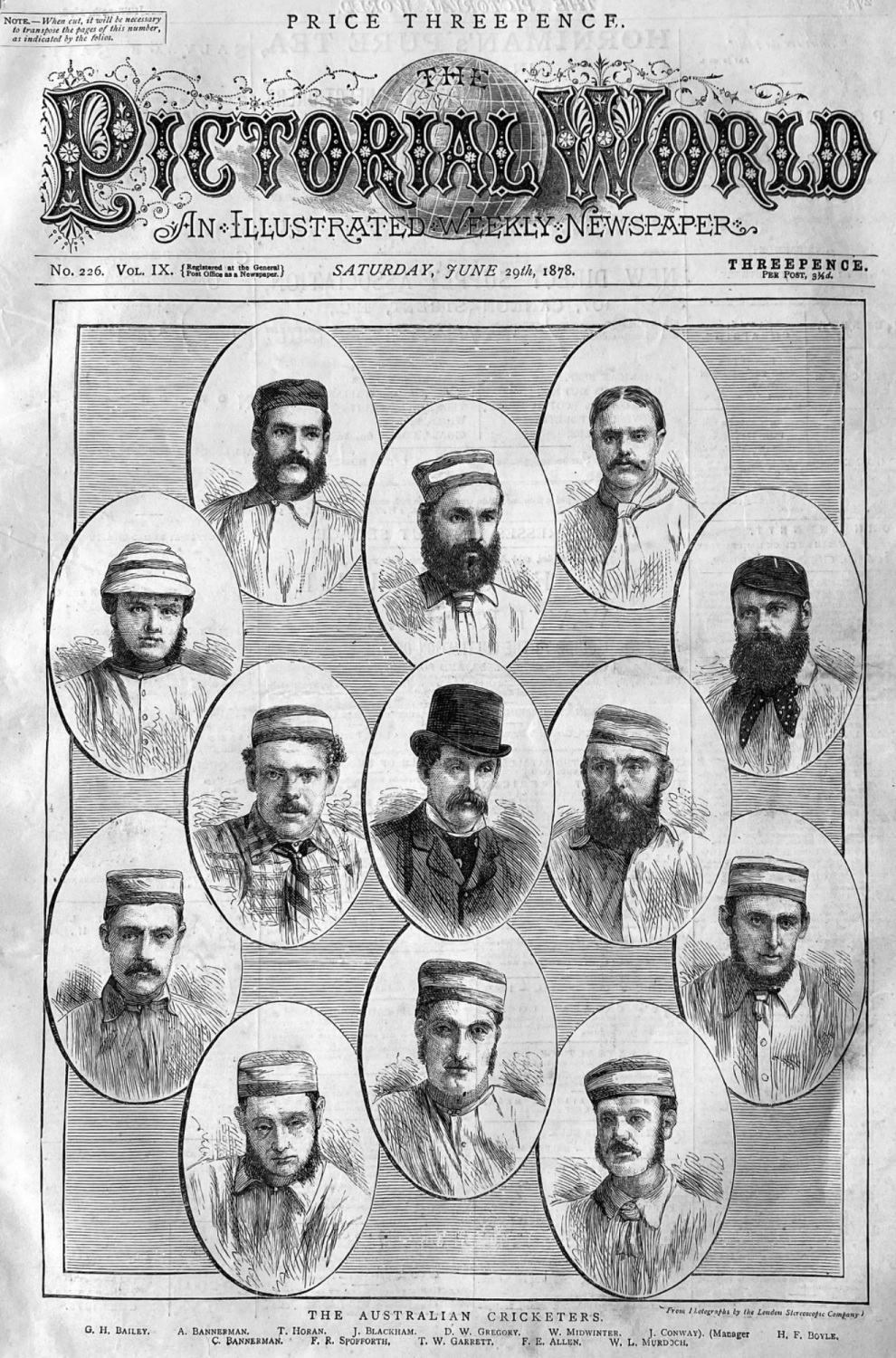 The Australian Cricketers.  1878.
