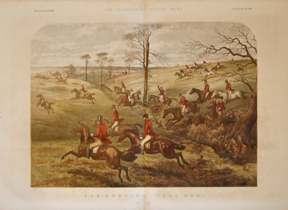 Fox-Hunting "Full Cry" - 1859