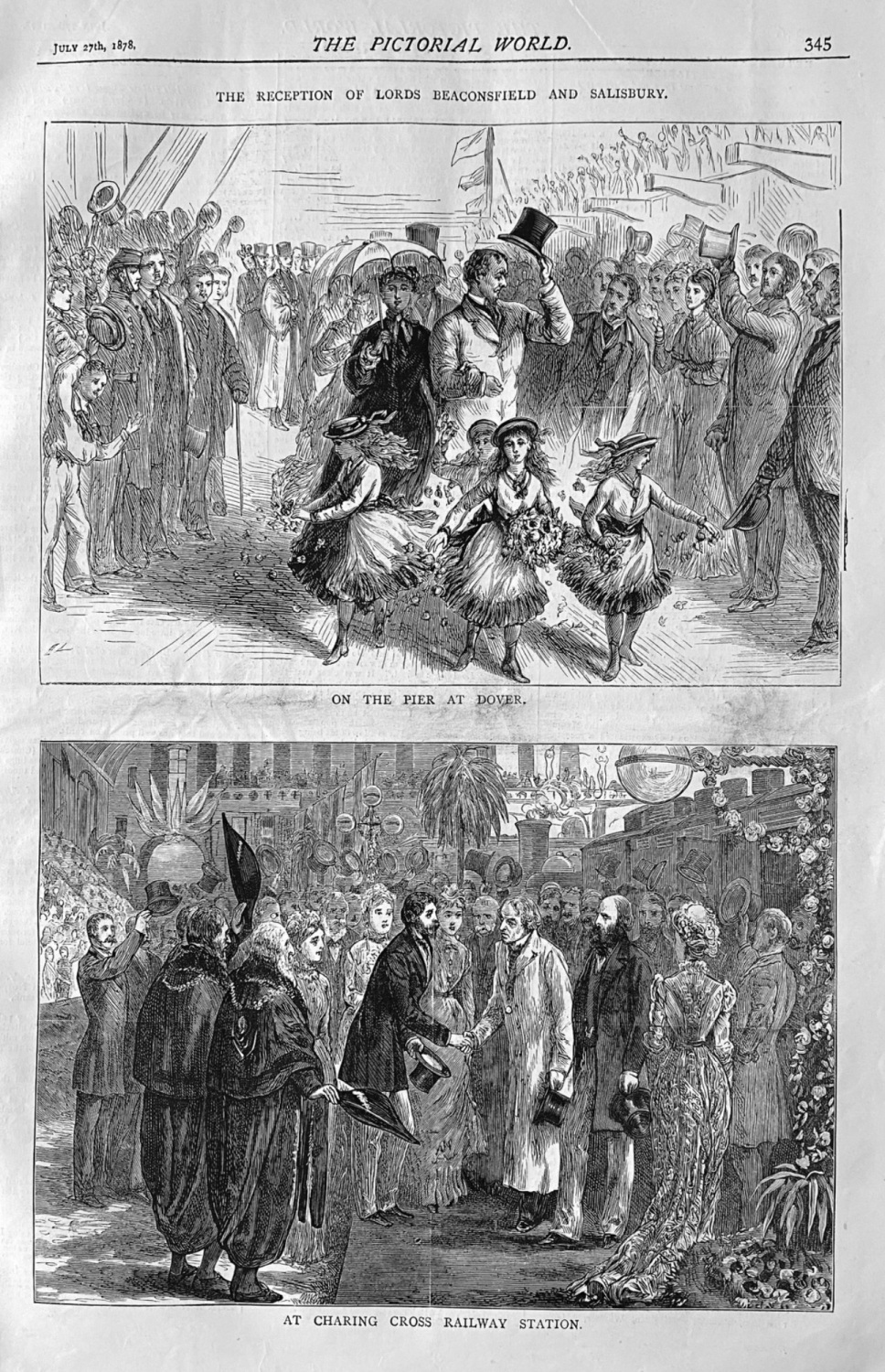The Reception of Lords Beaconsfield and Salisbury.  1878.