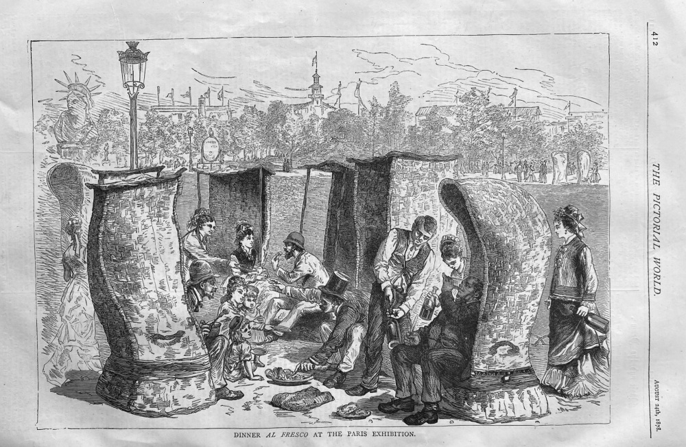 Dinner Al Fresco at the Paris Exhibition. 1878.