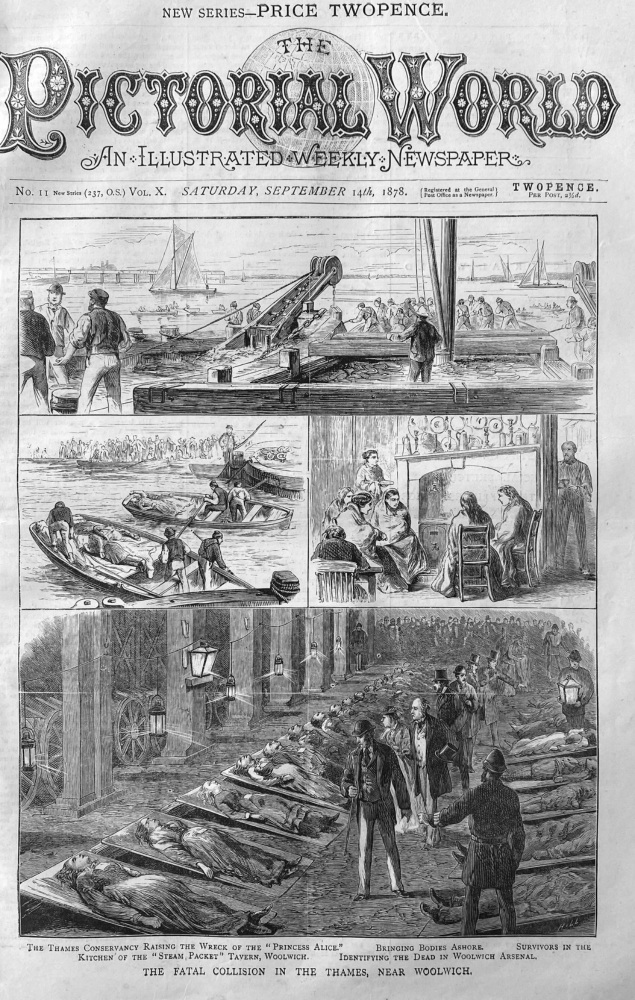 The Fatal Collision in the Thames, near Woolwich.  1878.
