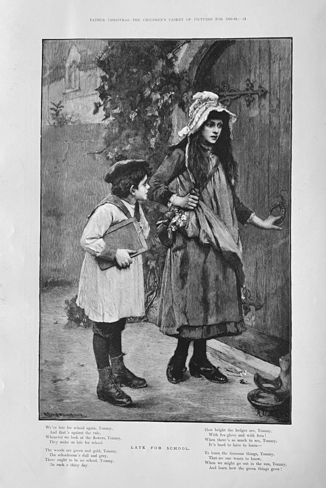 Late for School.  1893.