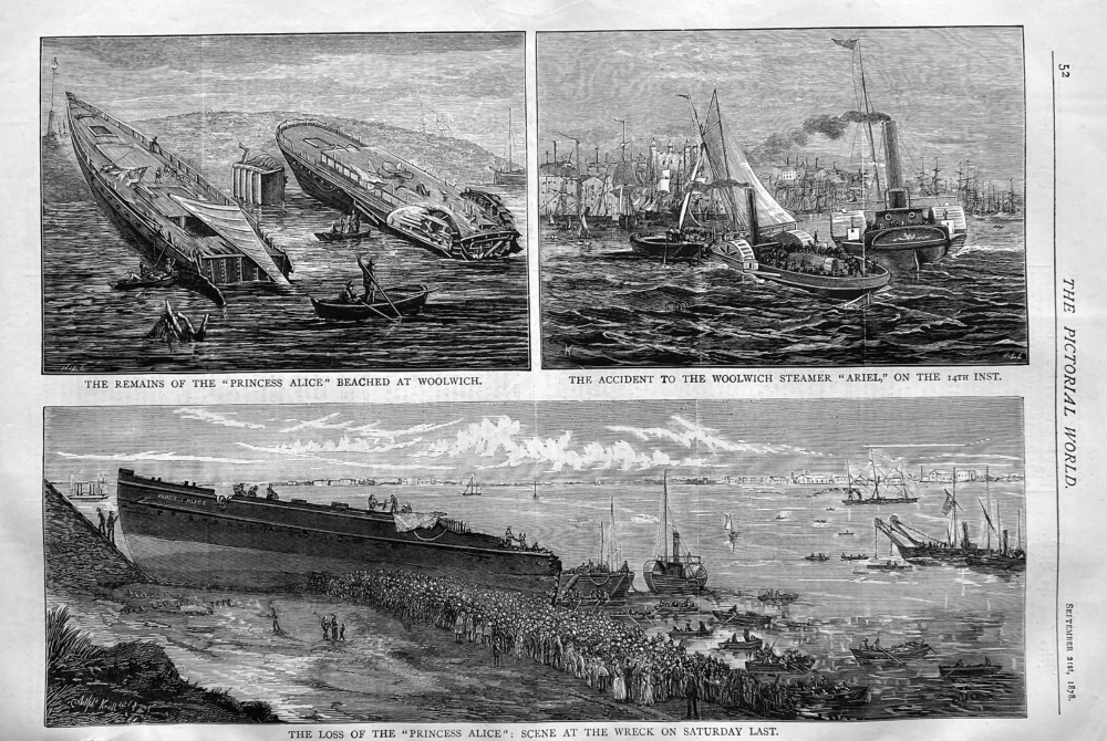 The Loss of the "Princess Alice", and the Steamer "Ariel."  1878.