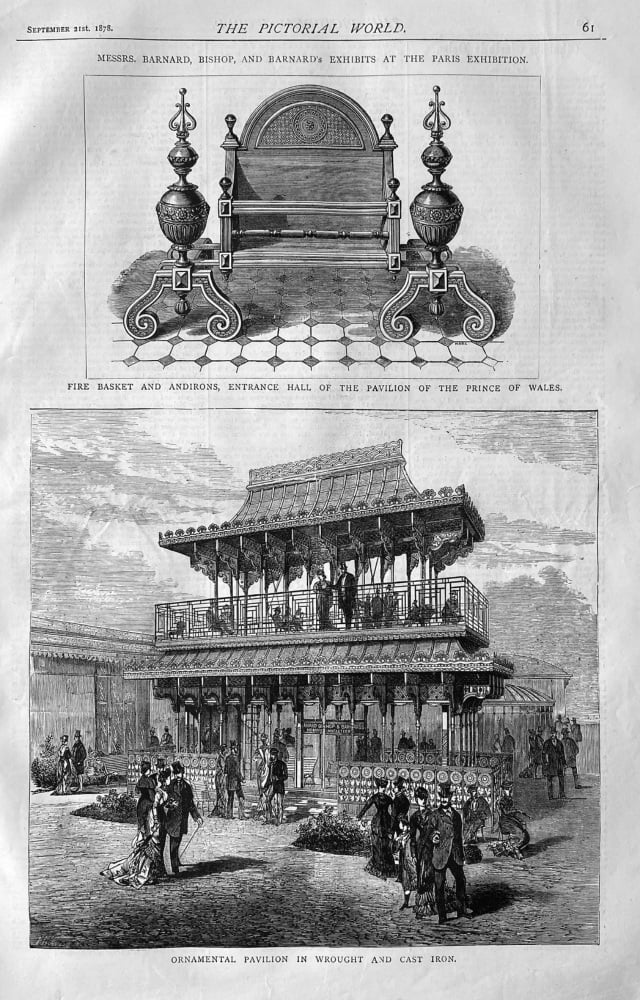 Messrs. Barnard, Bishop, and Barnard's Exhibits at the Paris Exhibition.  1878.