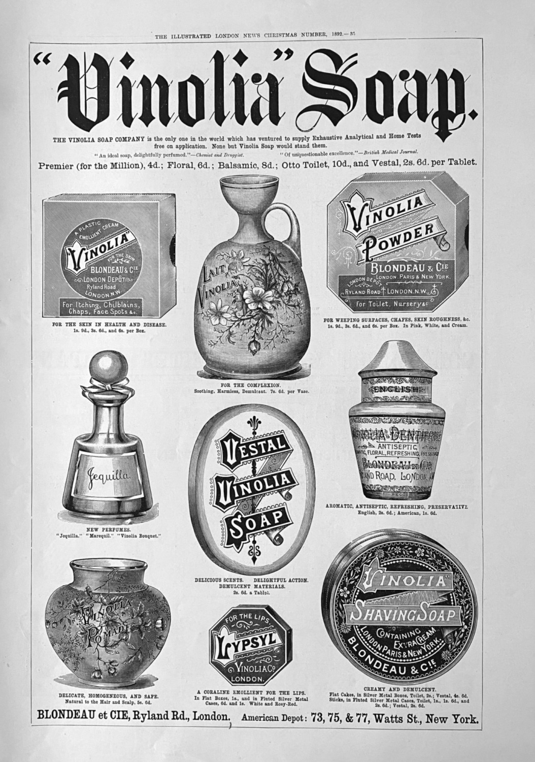 Vinolia Soap.  1892.