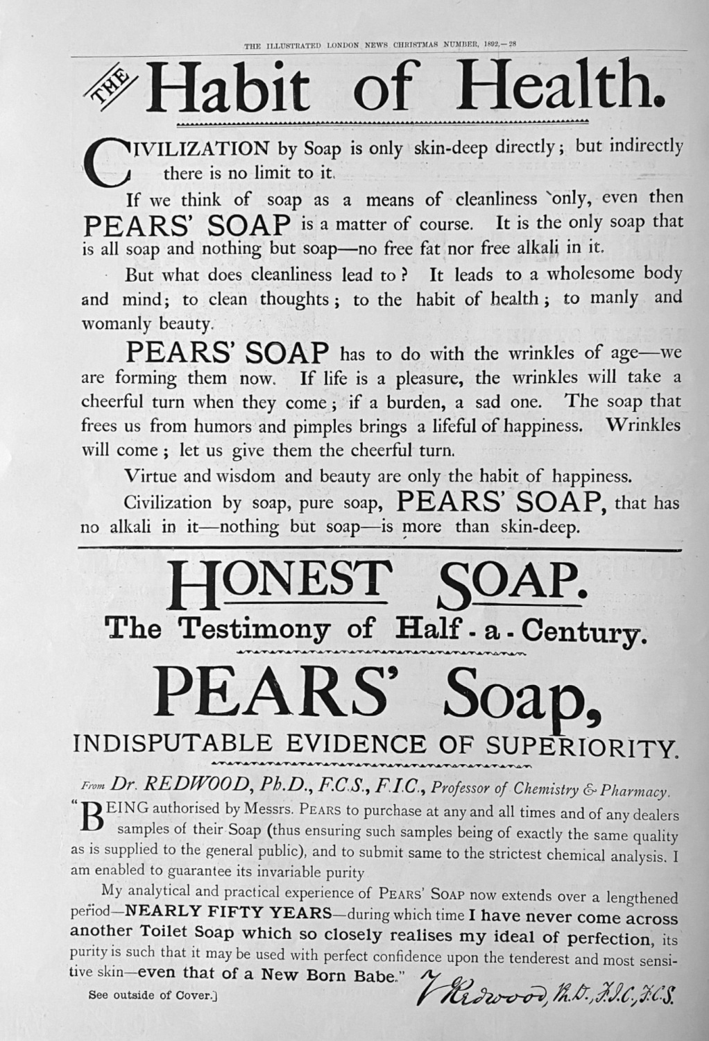 Pears' Soap.  1892.