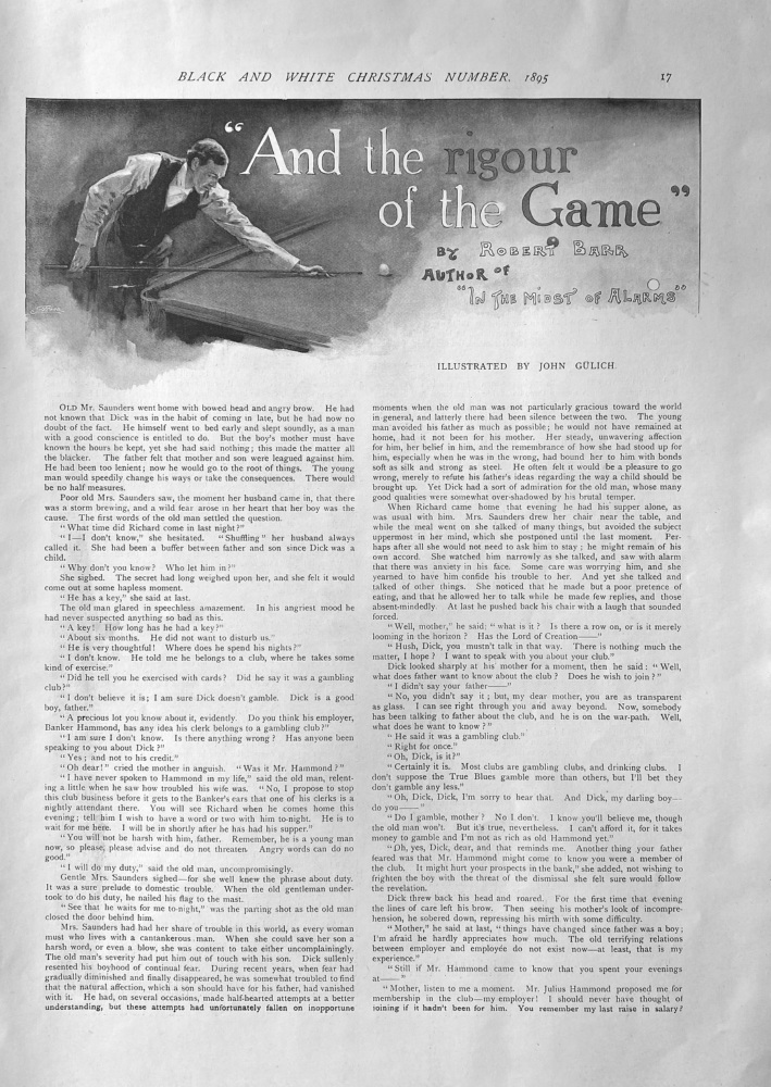 "And the rigour of the Game." Written by Robert Barr.  1895.