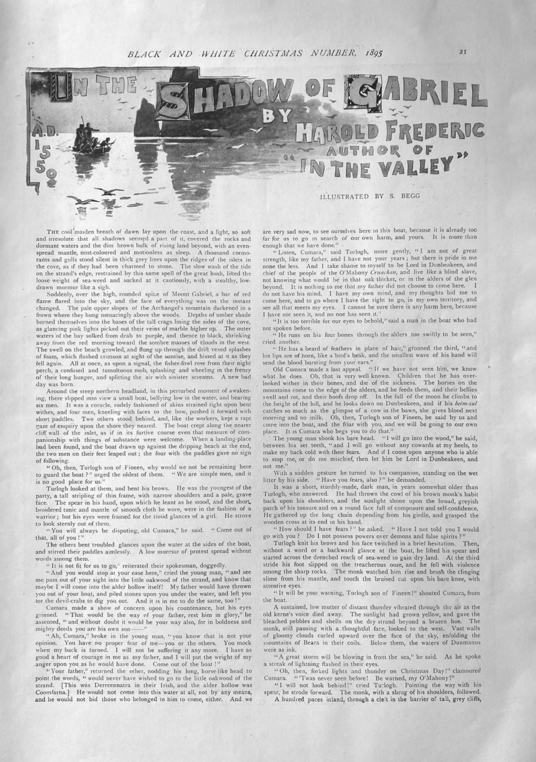 In the Shadow of Gabriel.  Written by Harold Frederic.  1895.