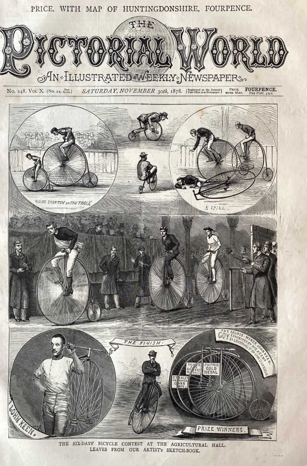 The Six-Days' Bicycle Contest at the Agricultural Hall, Leaves from our Art