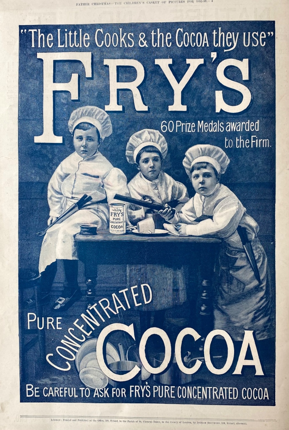 Fry's Pure Concentrated Cocoa.  1892-93.