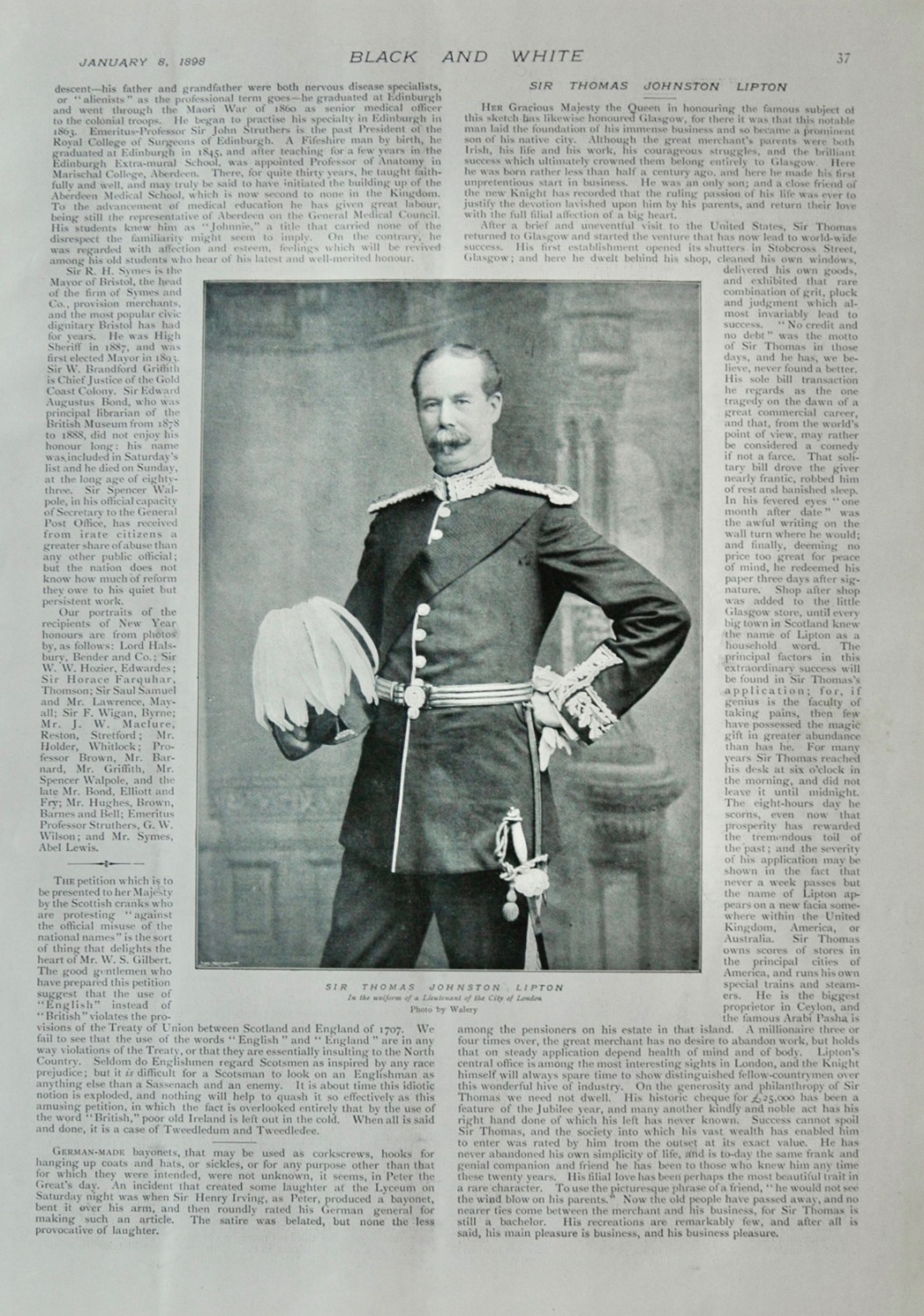 Sir Thomas Johnston Lipton - 1898