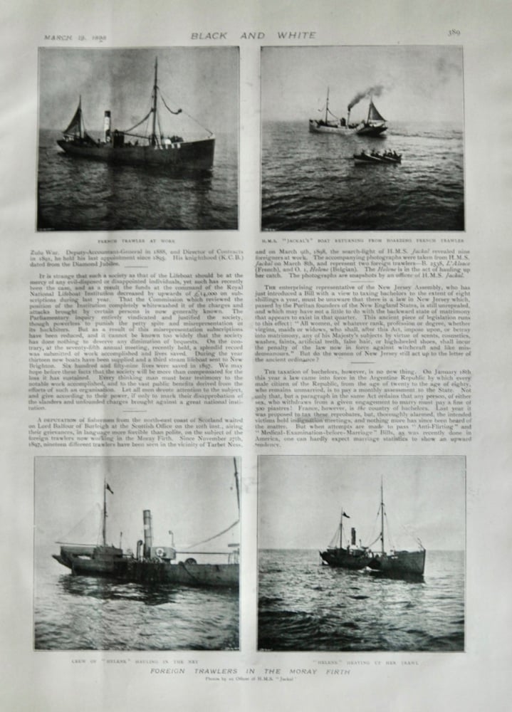 Foreign Trawlers in the Moray Firth - 1898