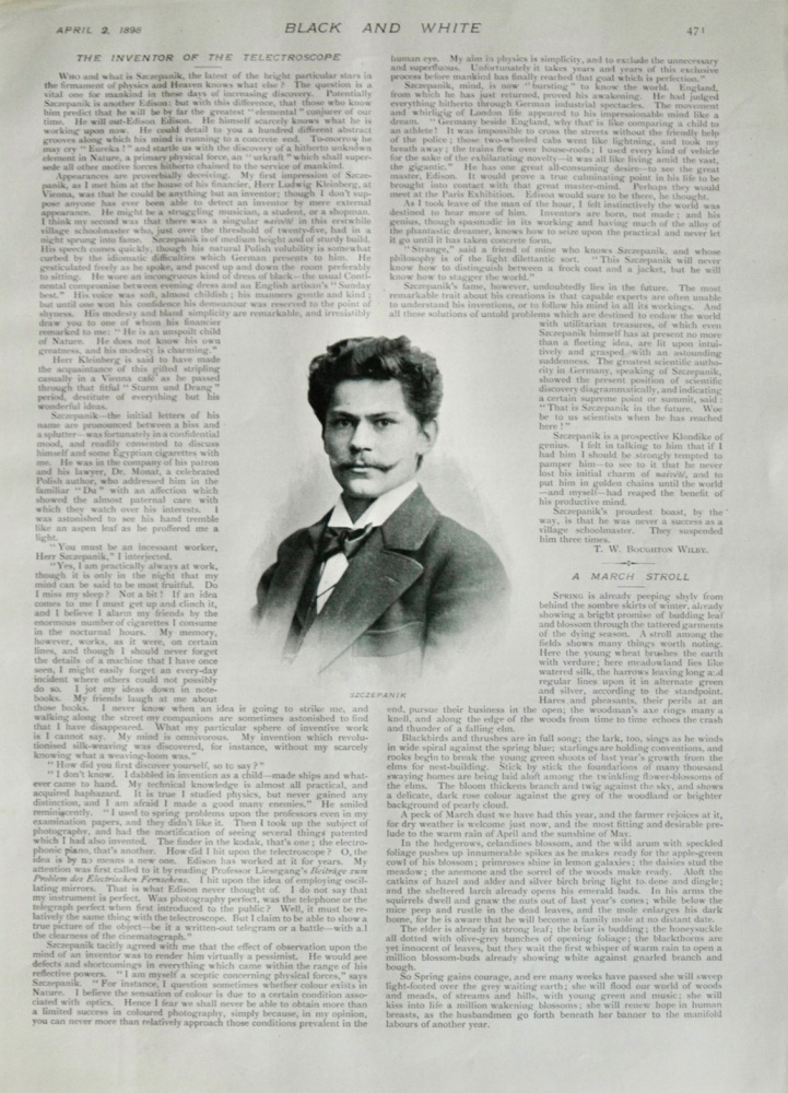 The Inventor of the Telectroscope - 1898