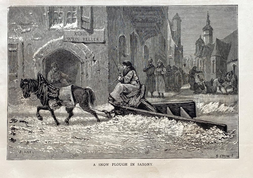 A Snow Plough in Saxony.  1878.