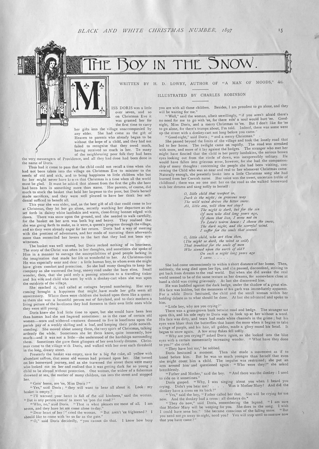 The Boy in the Snow.  Written by H. D. Lowry.  1897.