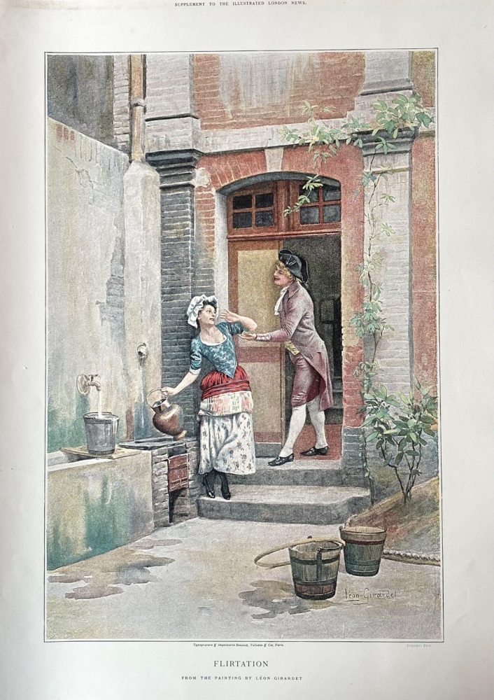 Flirtation.  1893.  (From the Painting by Leon Girardet.)