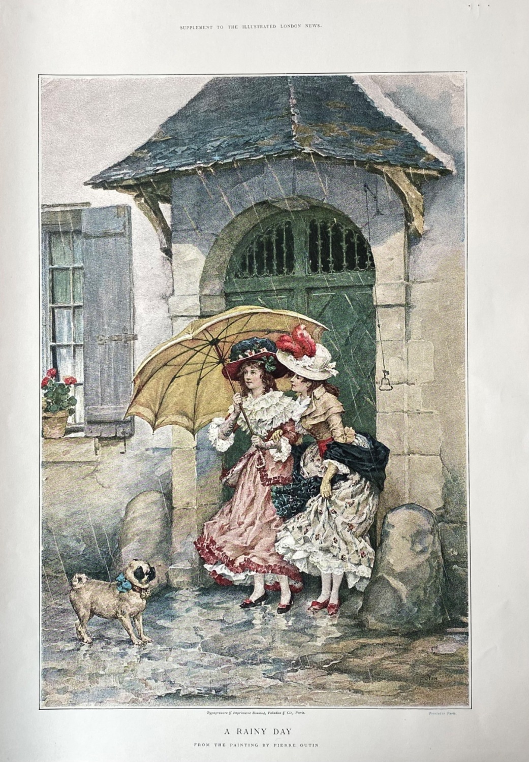 A Rainy Day.  1893.  (From the Painting by Pierre Outin.)