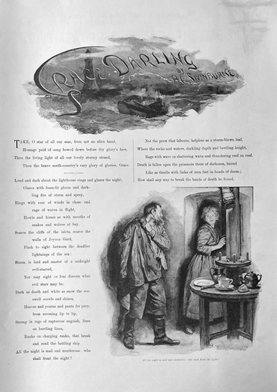 Grace Darling.  Written by A. C. Swinburne.  1893.