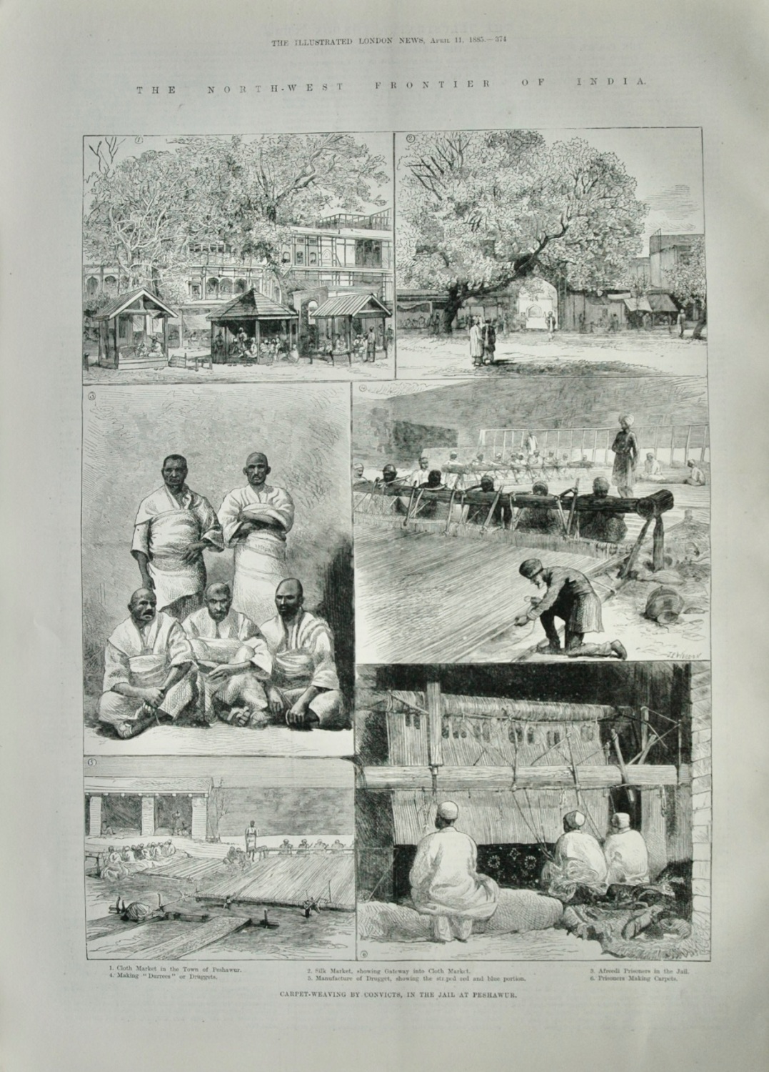 Carpet Weaving in Peshawar - 1885