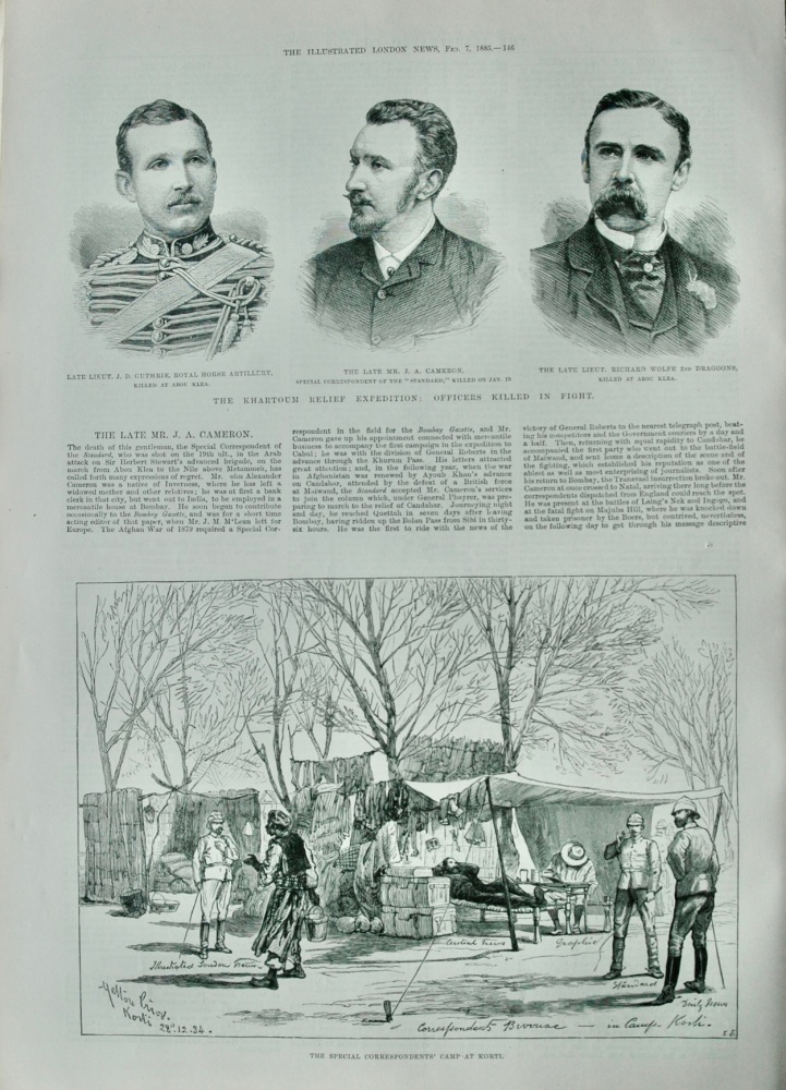 Officers killed in Khartoum - 1885