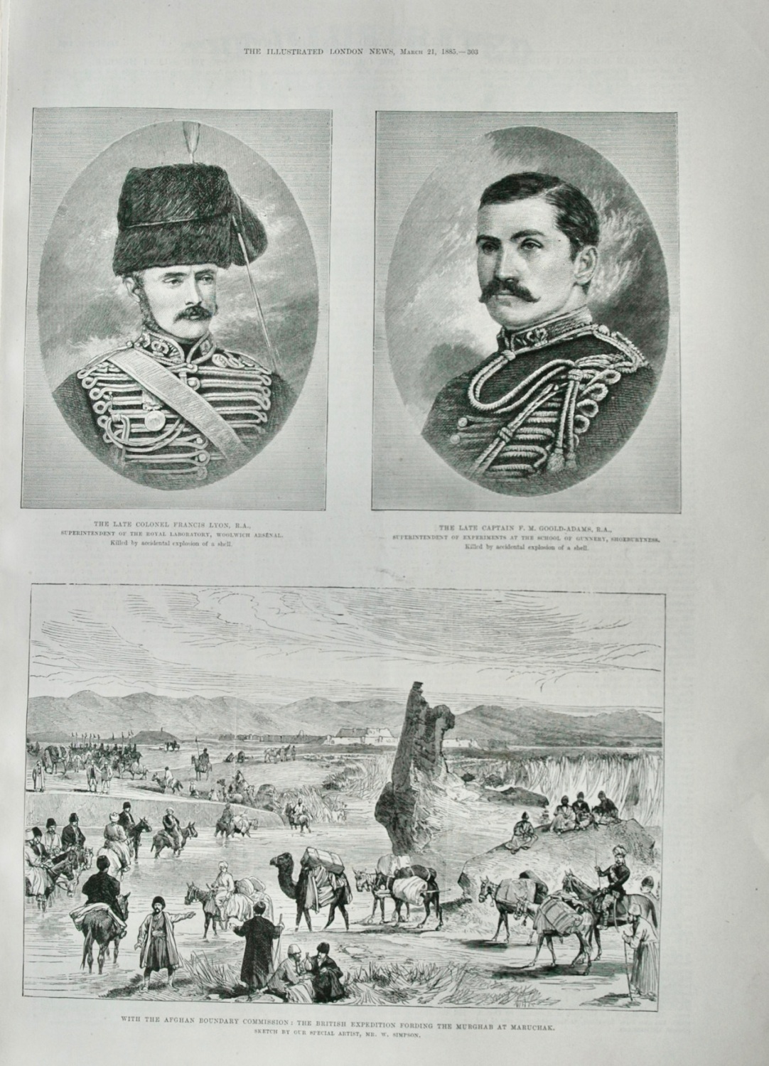 The British Expedition fording the Murghab - 1885