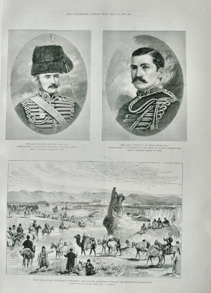 The British Expedition fording the Murghab - 1885