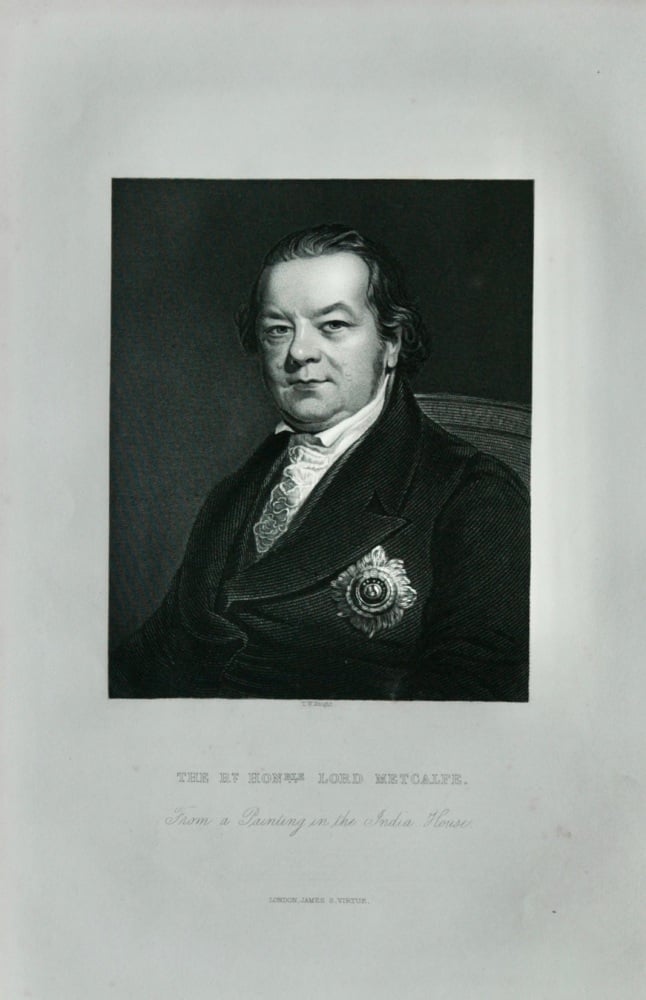 The Rt Hon Lord Metcalfe - 1861