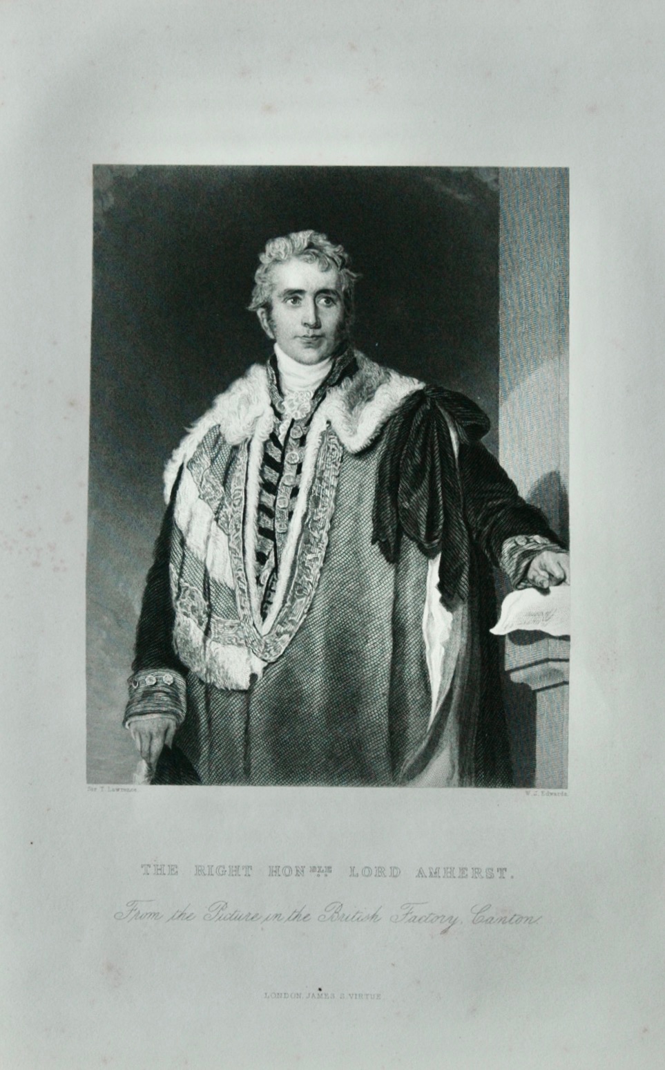 The Right Hon. Lord Amherst - 1861