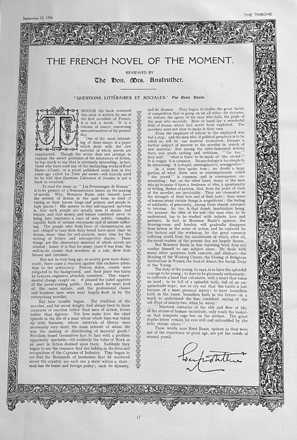 The French Novel of the Moment. :  