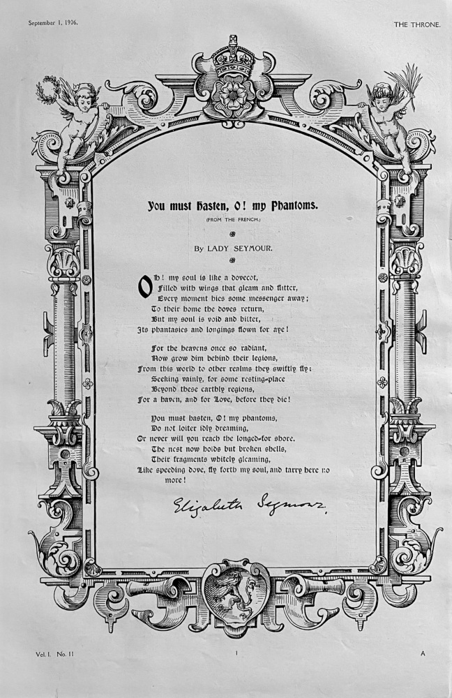 You must hasten, O! my Phantoms. By Lady Seymour.  1906.