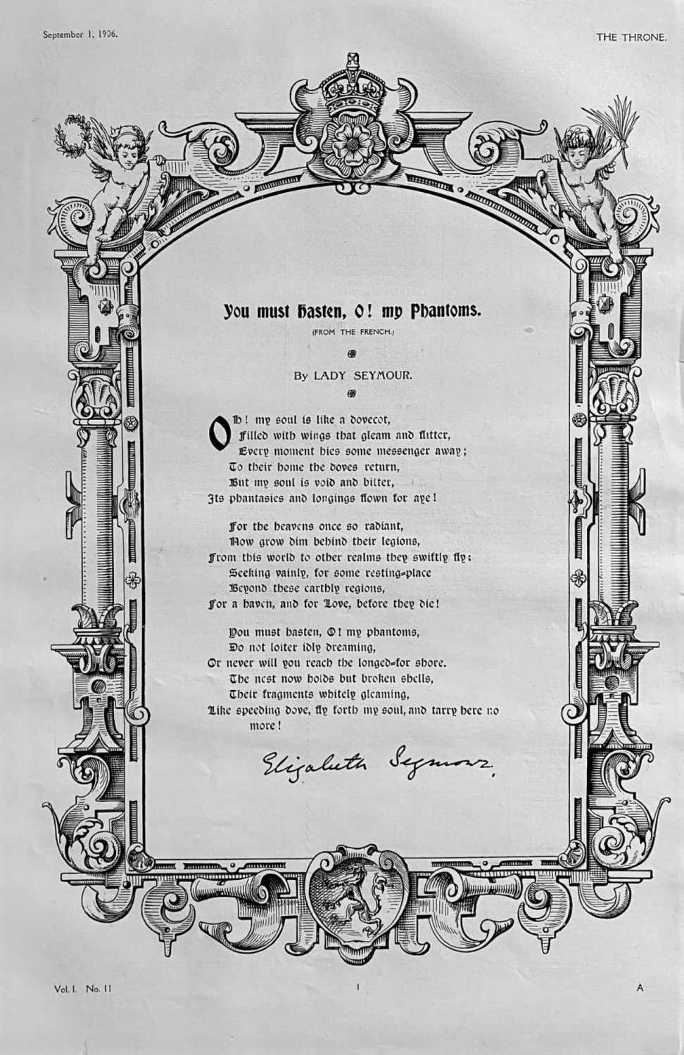 You must hasten, O! my Phantoms. By Lady Seymour.  1906.