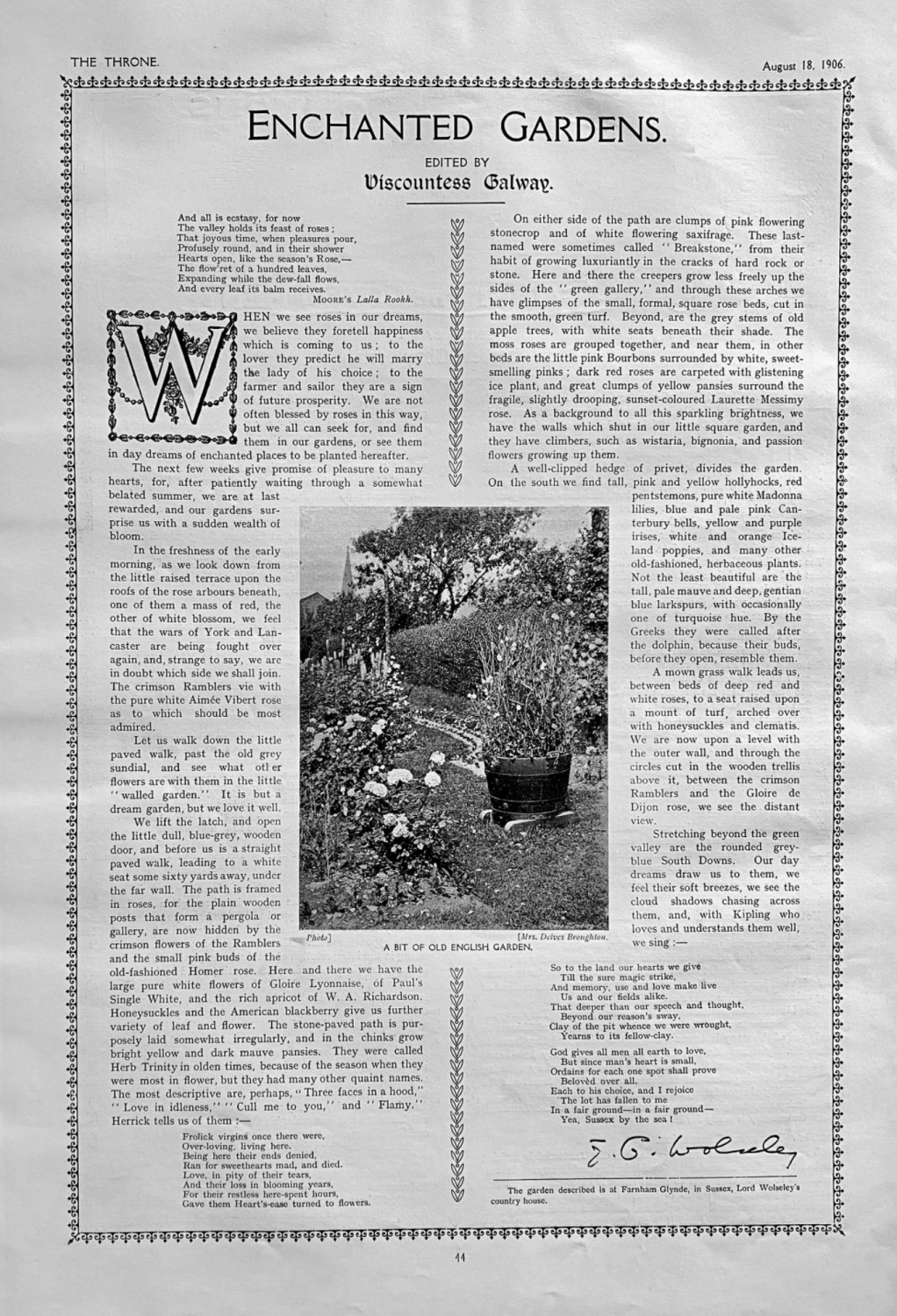 Enchanted Gardens.  By Viscountess Galway.  1906.