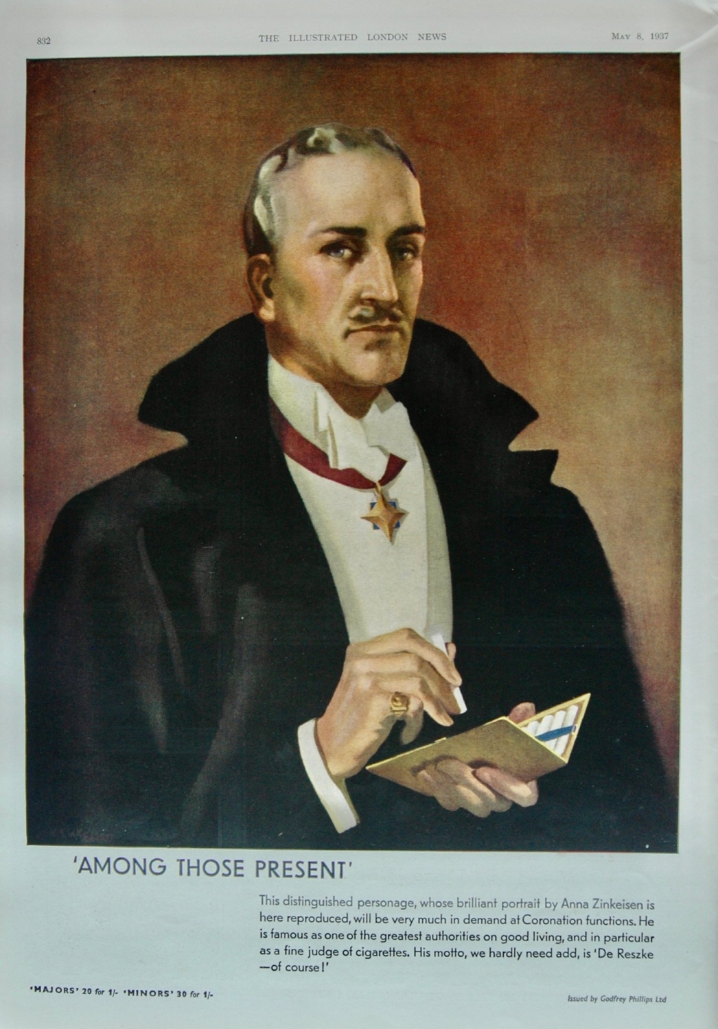 De Reszke Cigarettes advert - 1937