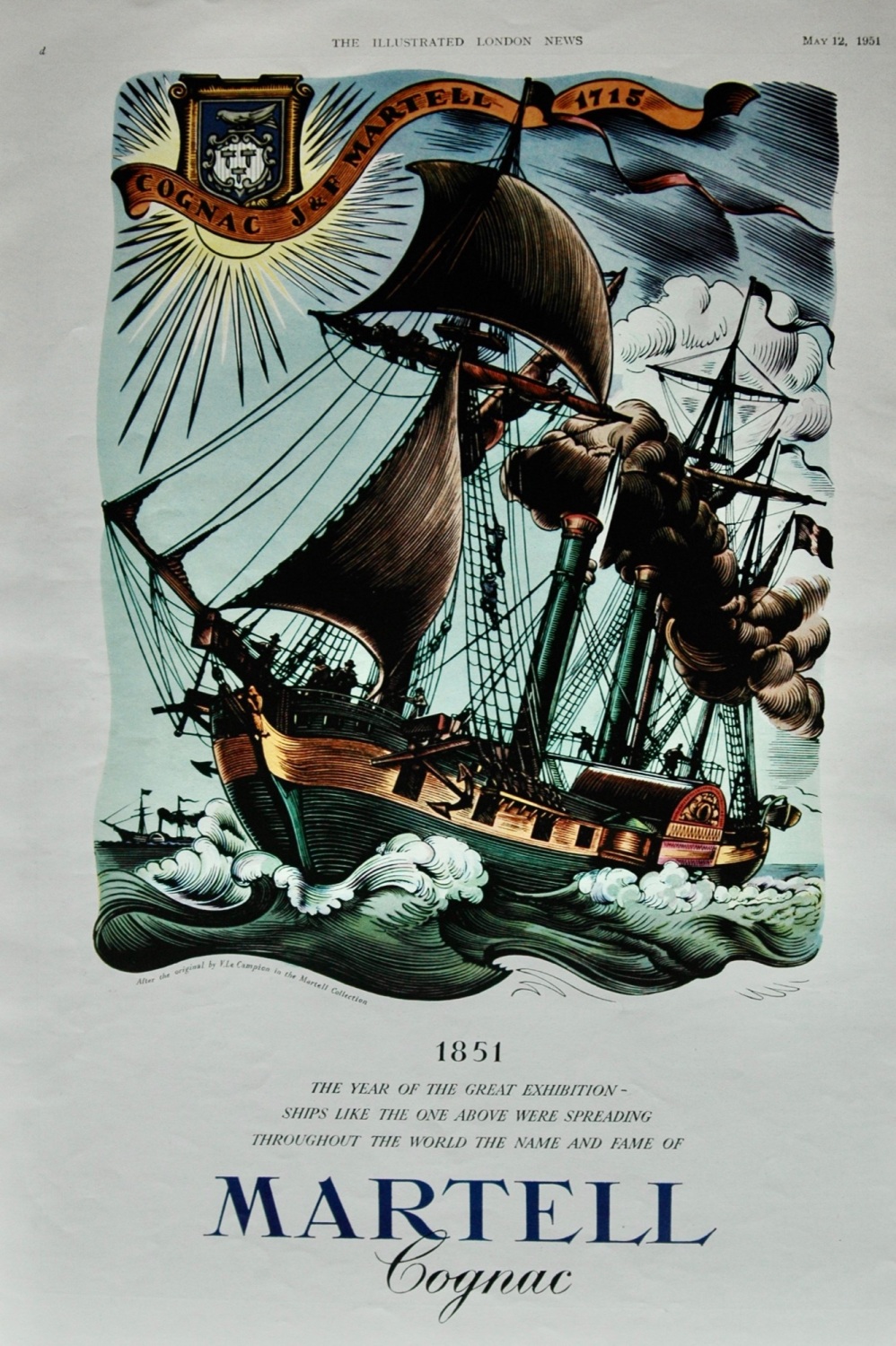 Martell Cognac advert - 1951