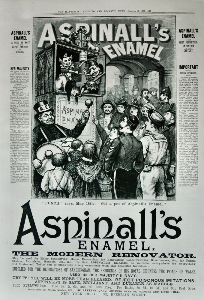 Aspinall's Enamel advert - 1889