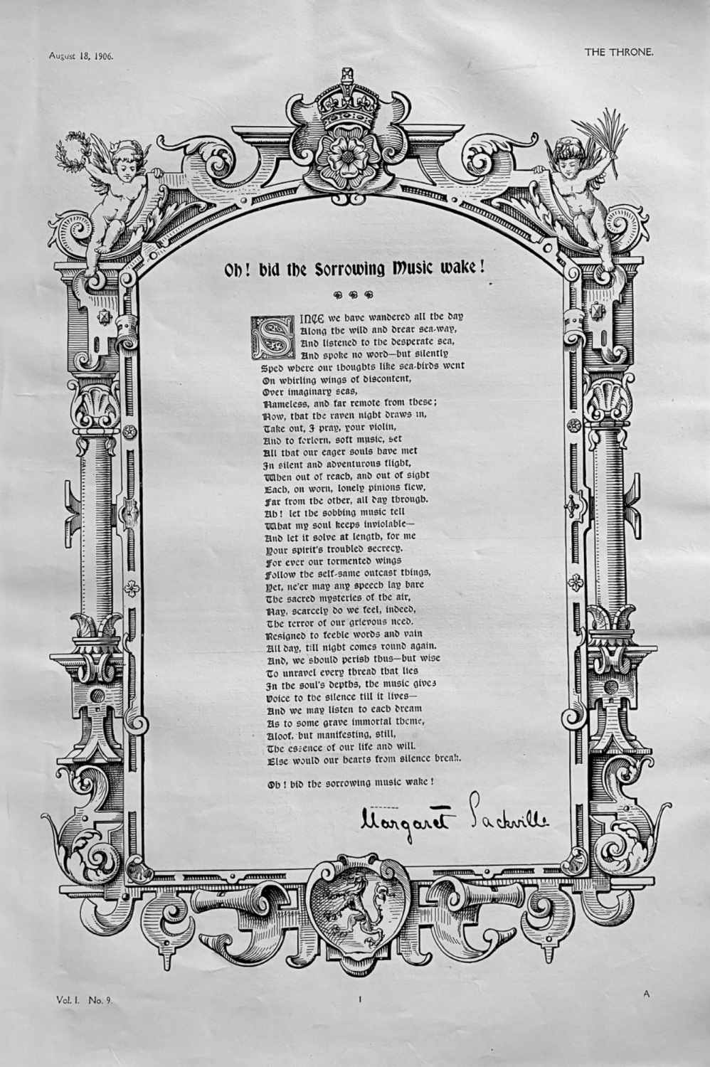 Oh! bid the Sorrowing Music wake!.  1906.